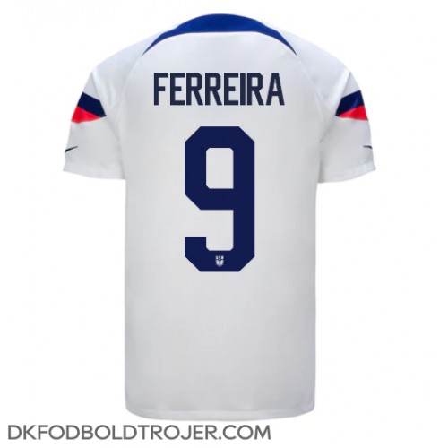 Billige Forenede Stater Jesus Ferreira #9 Hjemmebane Fodboldtrøjer VM 2022 Kortærmet